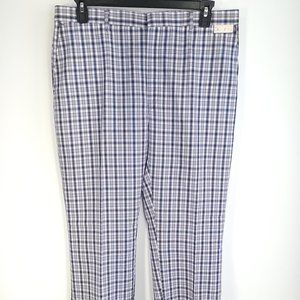 Vtg Sportswear Casual Pants Men's 38 Blue White Plaid Grandpacore Punk Ugly